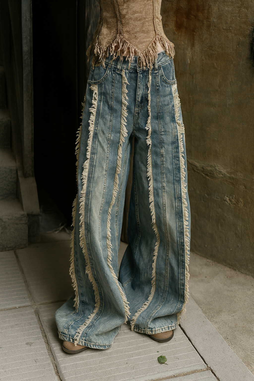 Aurests Women’s Vintage Wide Leg Jeans – High Waist Baggy Y2K Streetwear Denim Pants