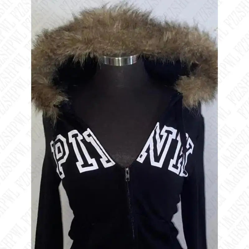 Y2k Women Gothic Hip Hop Fashion Graphic Punk Letter Print Zip Up Hoodies Aesthetic Harajuku Hoodies Clothes Streetwear EMO Girl