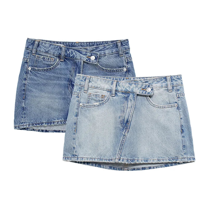 2024 New Spring and Summer Women's Mini Skirts Fashion Women Denim Skirts Casual Chic High Street Ladies Skirt