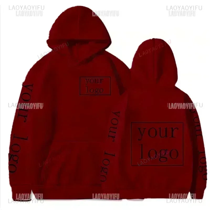 2025 Student Casual Custom Printed Text DIY Hoodie Customized Logo Personalized Hoody Custom Hoodies Text Logo Sweatshirt