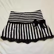 Y2K fashion sweet striped layered mini skirt for women Harajuku A-line skirt 90s Summer Hot Girl elastic high-waisted cake skirt