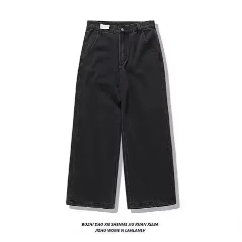 Y2K Mens Dragon Print Loose Fit Baggy Jeans Denim High Street Urban Casual Trendy Fashion Hip Hop Streetwear Daily Wear Style