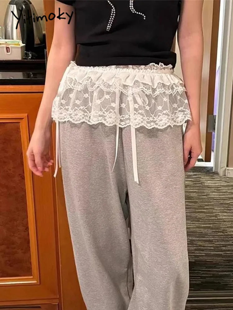 2025 Spring Summer Women Y2K Korean Lace Mini Layered Skirt Streetwear Lace Up Ruffles Harajuku High Waist Pleated Ladies Skirts