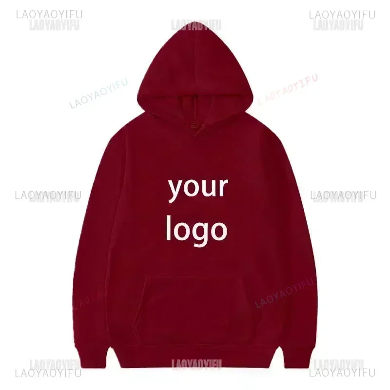 2025 Student Casual Custom Printed Text DIY Hoodie Customized Logo Personalized Hoody Custom Hoodies Text Logo Sweatshirt