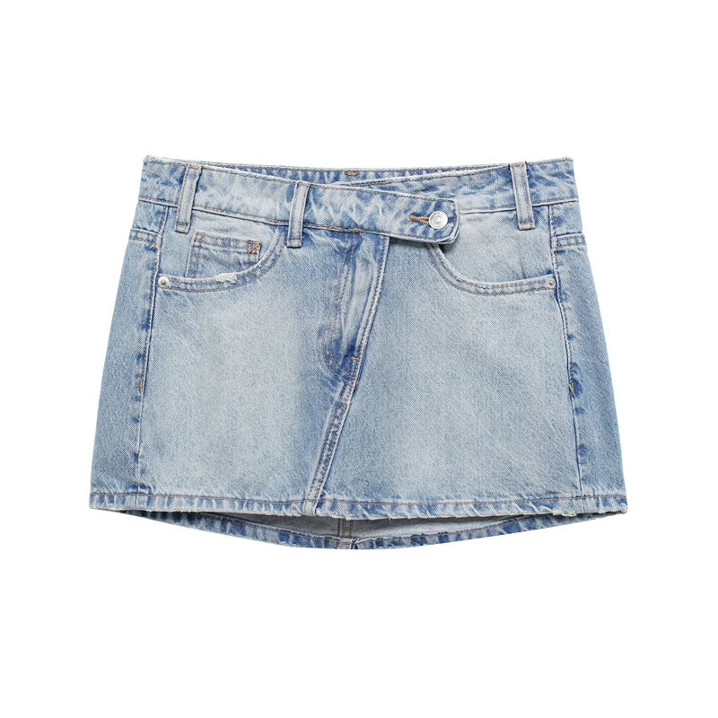 2024 New Spring and Summer Women's Mini Skirts Fashion Women Denim Skirts Casual Chic High Street Ladies Skirt