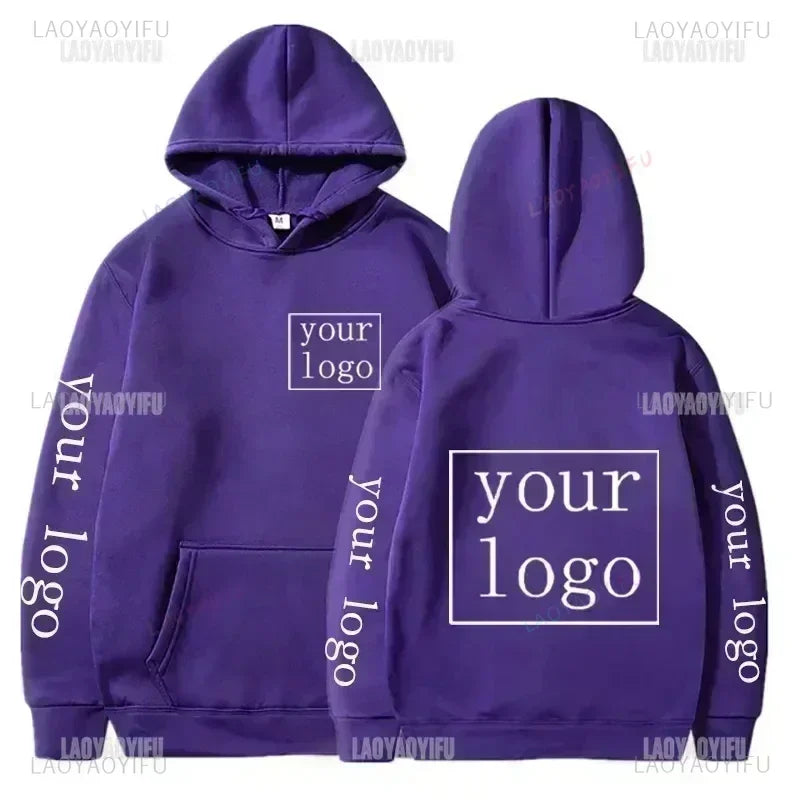 2025 Student Casual Custom Printed Text DIY Hoodie Customized Logo Personalized Hoody Custom Hoodies Text Logo Sweatshirt