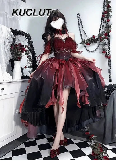 2025 New Summer Sweet and Cute Halter Dress Y2k Lolita Style Solid Color Elegant Sexy Spaghetti Strap Dresses for Women