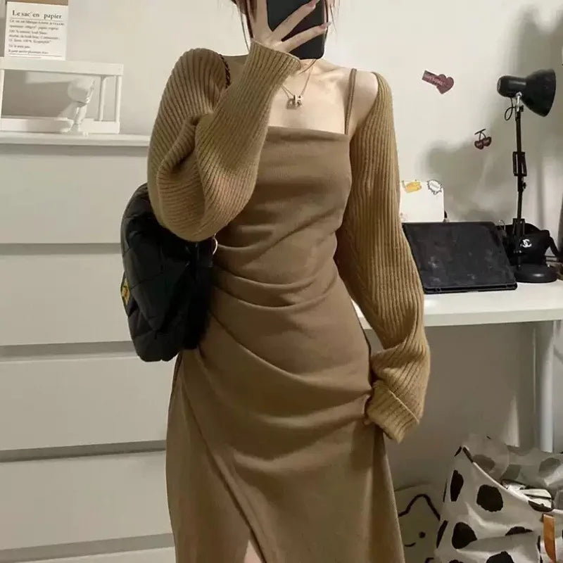 1pcs Four Season Women Cardigan Long Sleeve Short Shawl Jacket Sun Protection Knitted Cropped Loose Shirt Paired With Camisoles