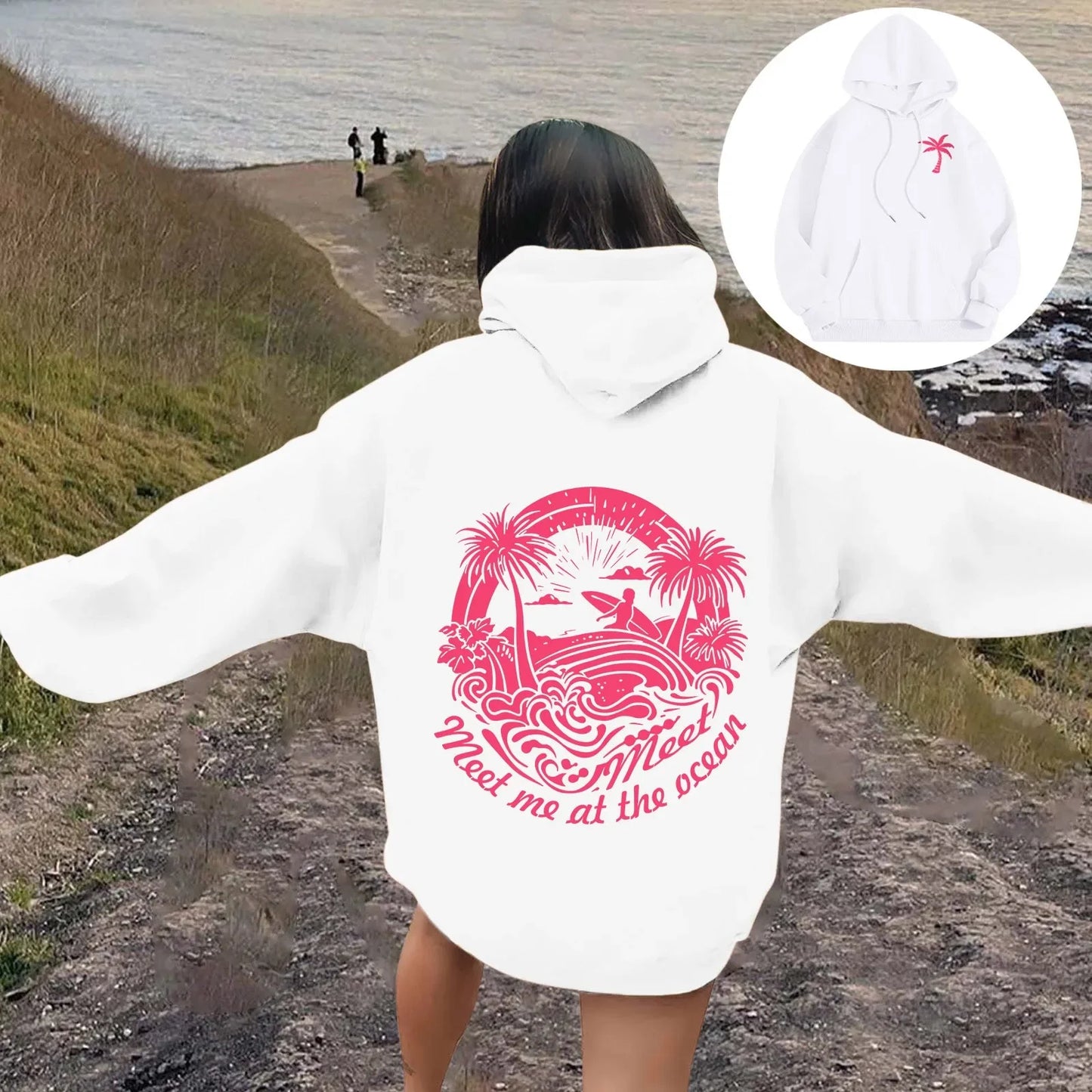 2025Women's Letter Graphics Printed Hoodie Autumn Winter Hoodies Long Sleeved Pockets Pullover Casual Streetwear Sweatshirts