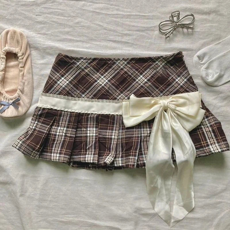 y2k Summer Mini skirt for women Retro punk fashion women pleated skirt plaid skirt Button College style sexy Spice girls skirts