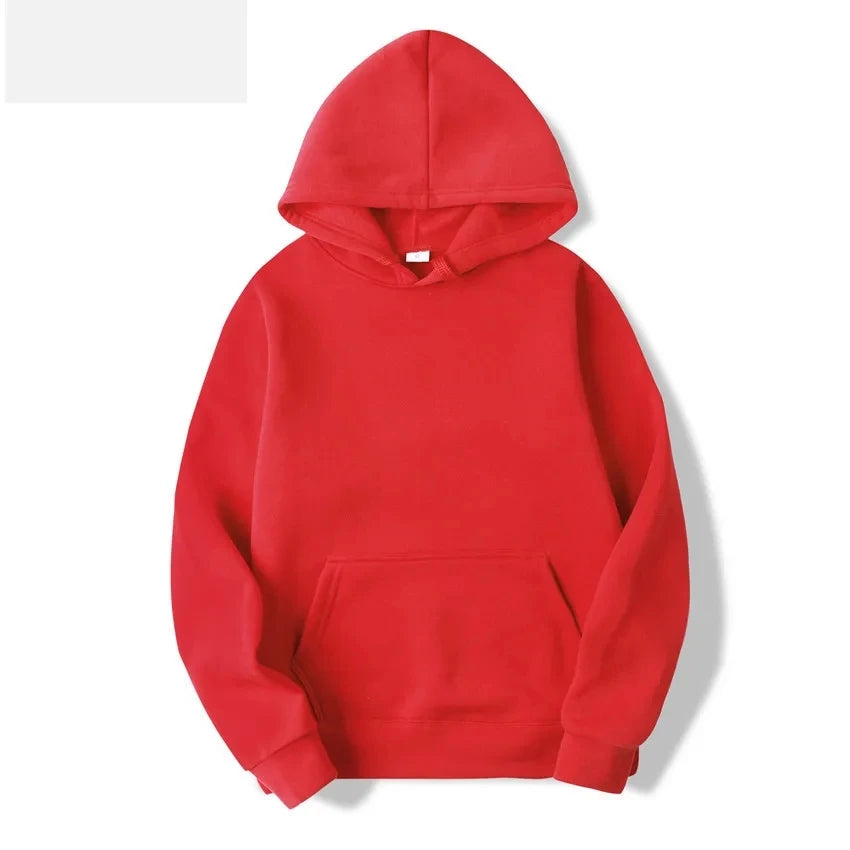2025 unisex hooded sweatshirt men's solid color sweatshirt men's and women's long sleeved plug-in pocket pullover