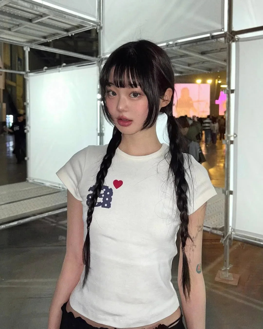 Aeae Korean Style Fashion Retro Kawaii Letter Graphics Slim T-shirt Women's Y2K New Harajuku Gothic Casual Joker Street Wear
