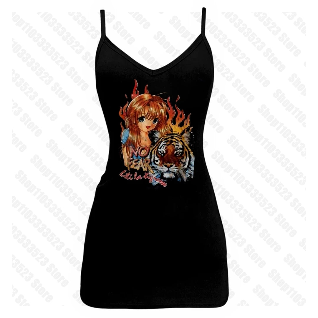 90s Aesthetic Emo Punk Baby Tank Tops Y2K Streetwear Gothic Harajuku Letter Graphic Print T-shirt Crop Top Harajuku Kawaii Vest