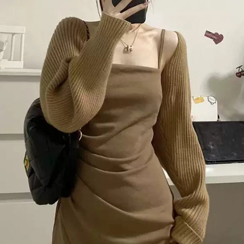 1pcs Four Season Women Cardigan Long Sleeve Short Shawl Jacket Sun Protection Knitted Cropped Loose Shirt Paired With Camisoles