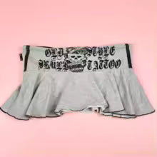 Y2K fashion sweet striped layered mini skirt for women Harajuku A-line skirt 90s Summer Hot Girl elastic high-waisted cake skirt