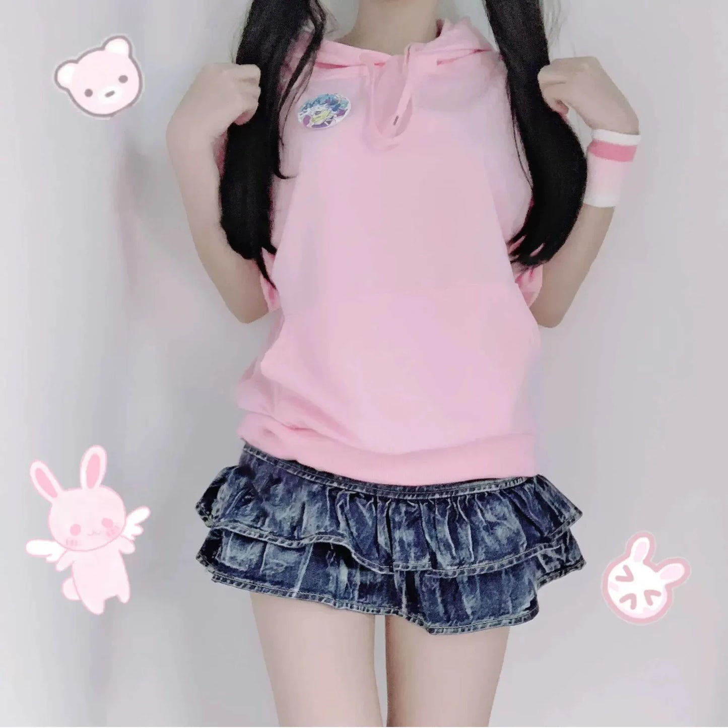 2025 New Women's Sexy Denim Skirt DS Bar DJ Nightclub Female Ruffles Super Short Mini Skirt Pleated Skirt