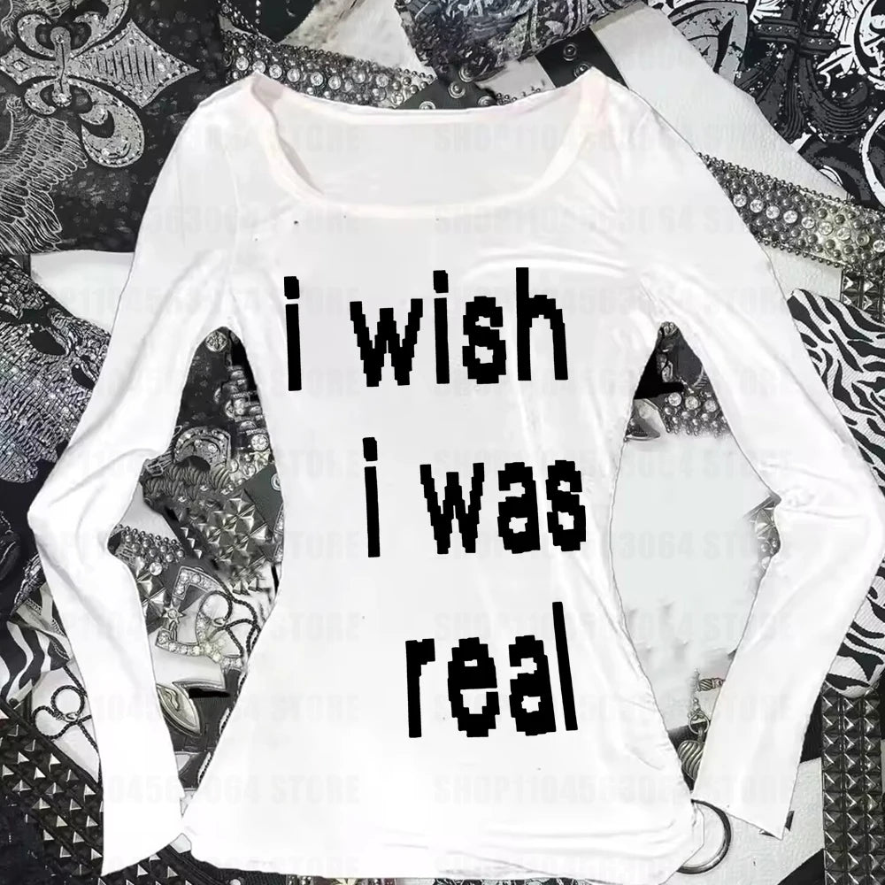 Y2K Summer Women‘s Clothing Female Daily Letter Printing Camisole Maiden High Street Long sleeves Fashion Simple Casual Singlet