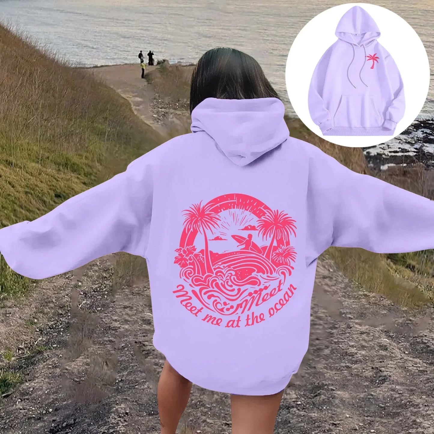 2025Women's Letter Graphics Printed Hoodie Autumn Winter Hoodies Long Sleeved Pockets Pullover Casual Streetwear Sweatshirts