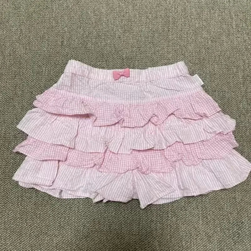 Y2K Short Skirts Women Hip Hop Punk Skull Printed Bow Skirts Streetwear Graphic EMO Girl Summer Gothic Vintage Retro Sexy Skirts