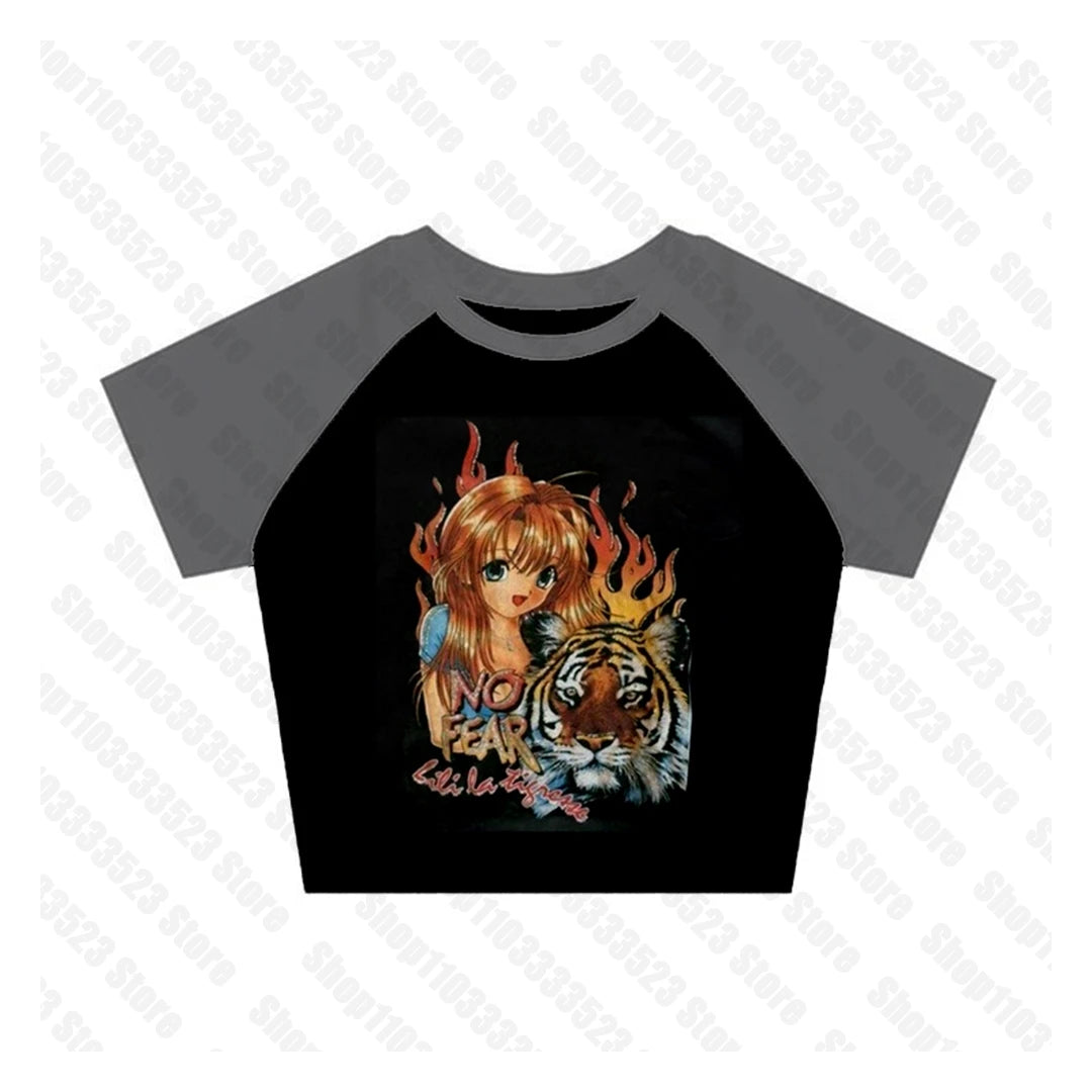 90s Aesthetic Emo Punk Baby Tank Tops Y2K Streetwear Gothic Harajuku Letter Graphic Print T-shirt Crop Top Harajuku Kawaii Vest