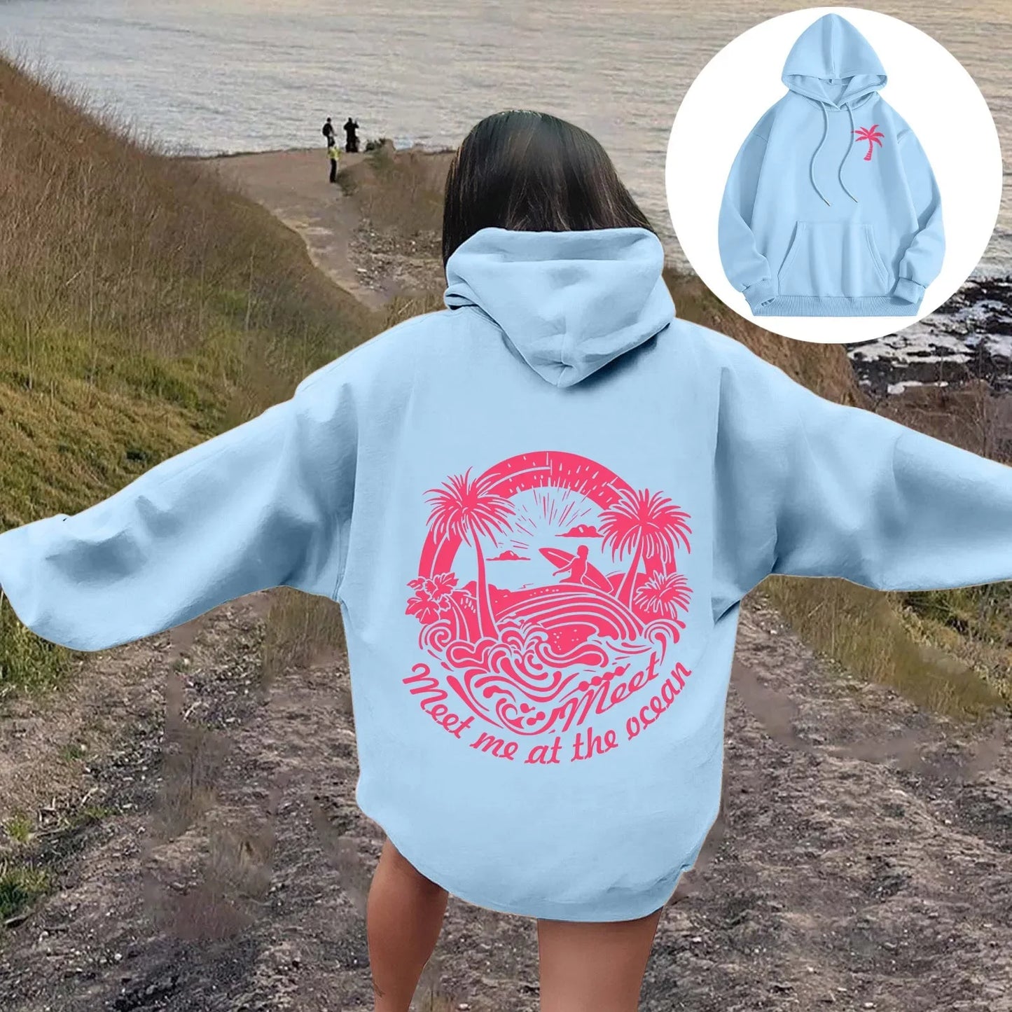 2025Women's Letter Graphics Printed Hoodie Autumn Winter Hoodies Long Sleeved Pockets Pullover Casual Streetwear Sweatshirts