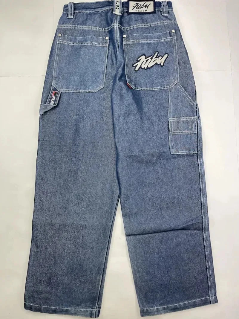 American Fashion Hip Hop Joker Oversized Jeans Women Street Y2K New Clearance Spot Hot Mopping Wide-leg Pants Unisex Loose Jeans