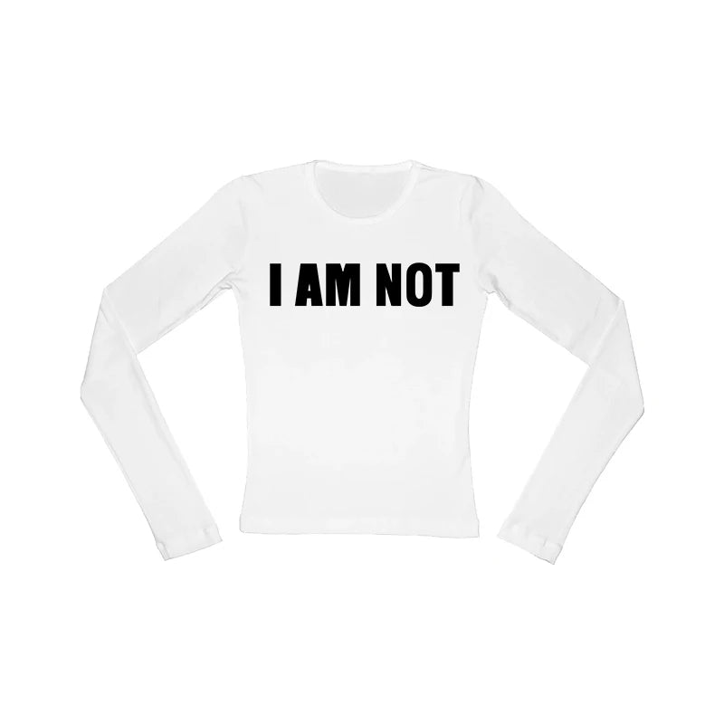 Y2K Harajuku Aesthetic Gothic Fairycore Long Sleeve Tee Character Slim Chic Print Casual Crop Top Grunge Punk Hip Hop Streetwear