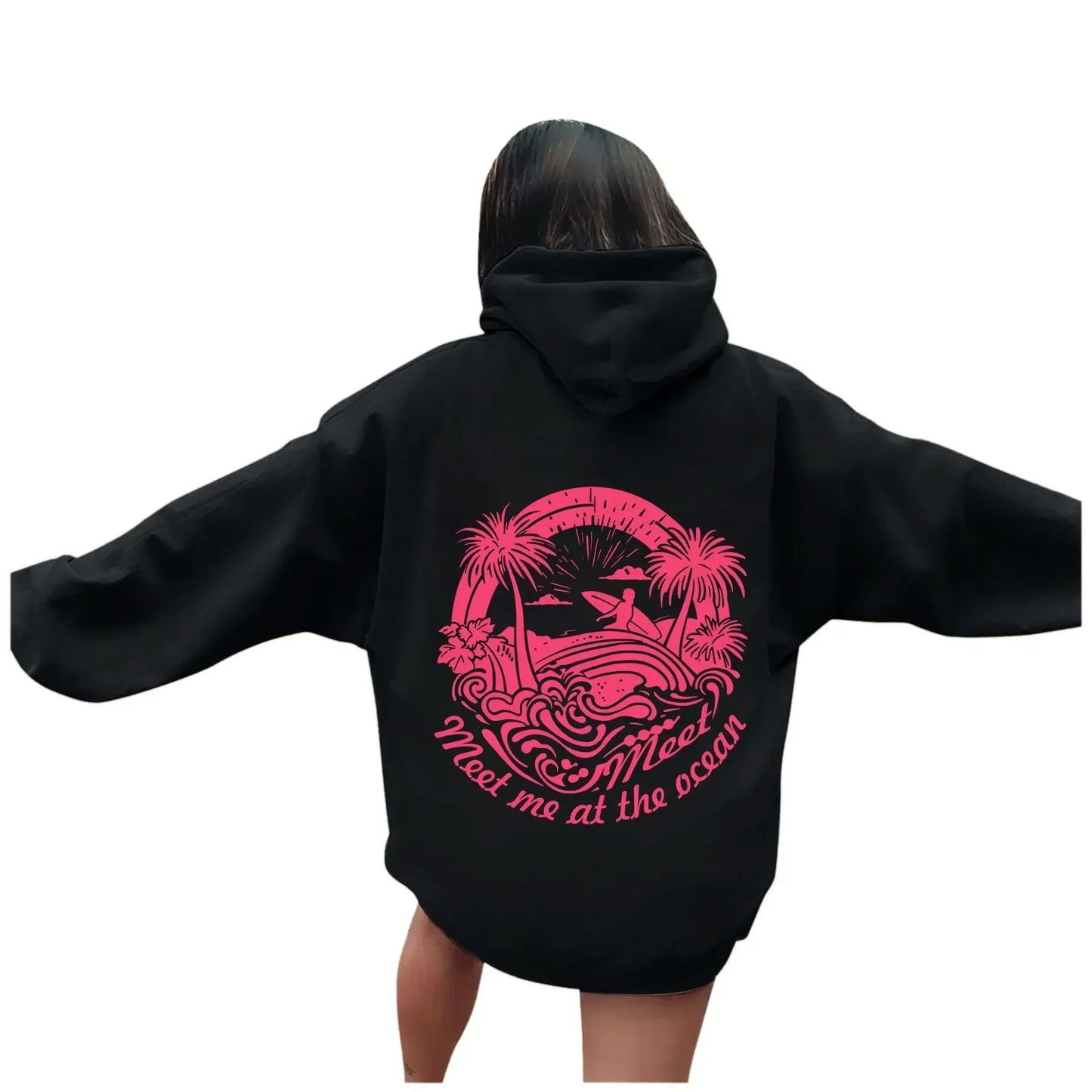 2025Women's Letter Graphics Printed Hoodie Autumn Winter Hoodies Long Sleeved Pockets Pullover Casual Streetwear Sweatshirts
