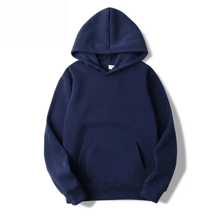 2025 unisex hooded sweatshirt men's solid color sweatshirt men's and women's long sleeved plug-in pocket pullover