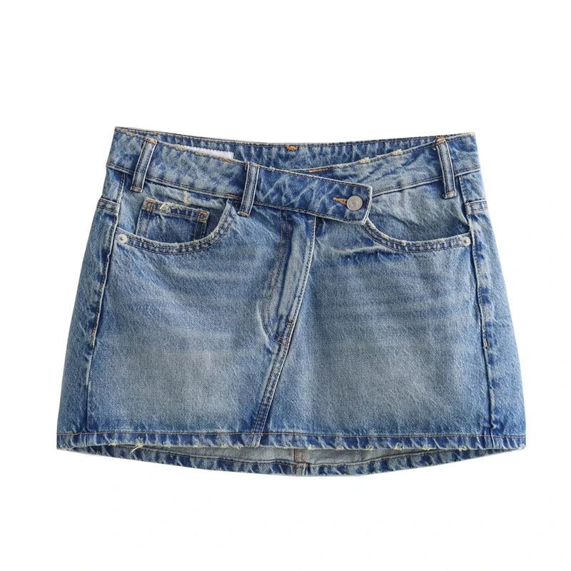2024 New Spring and Summer Women's Mini Skirts Fashion Women Denim Skirts Casual Chic High Street Ladies Skirt