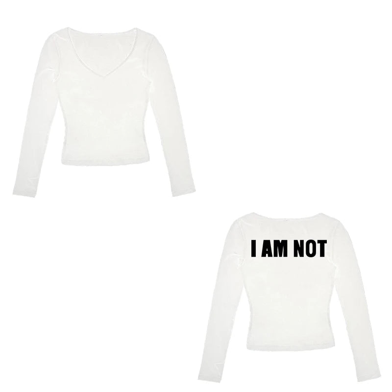 Y2K Harajuku Aesthetic Gothic Fairycore Long Sleeve Tee Character Slim Chic Print Casual Crop Top Grunge Punk Hip Hop Streetwear