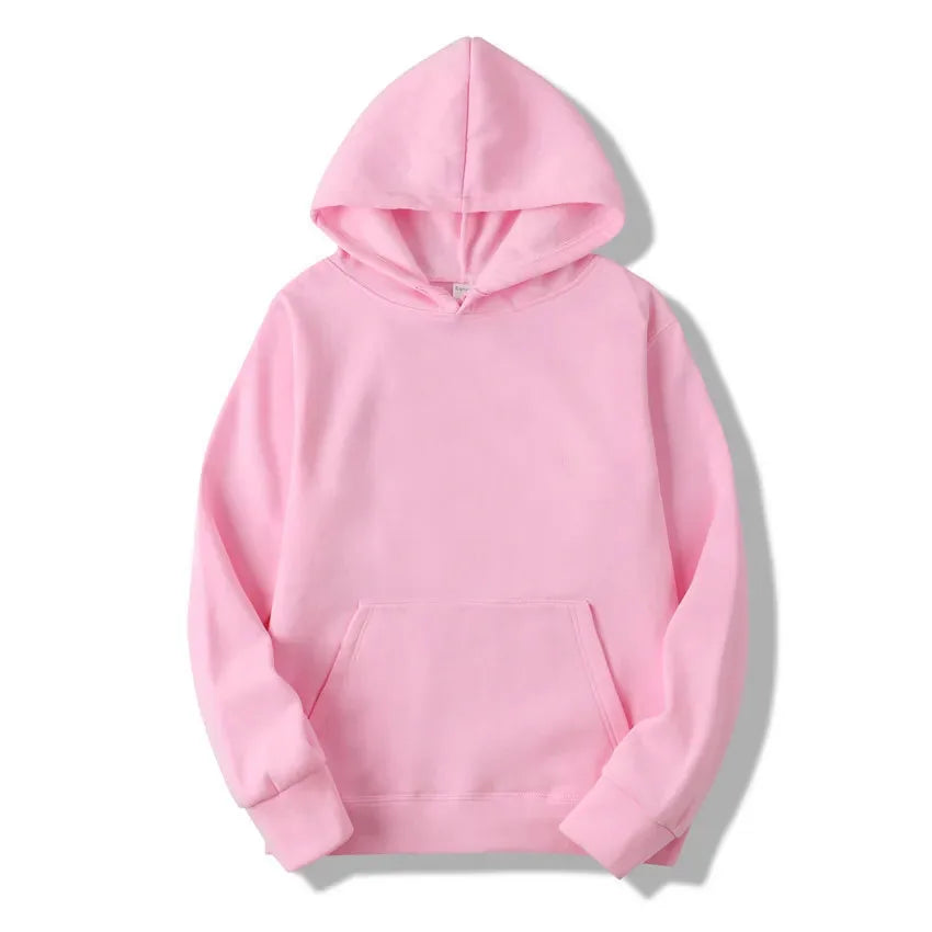 2025 unisex hooded sweatshirt men's solid color sweatshirt men's and women's long sleeved plug-in pocket pullover