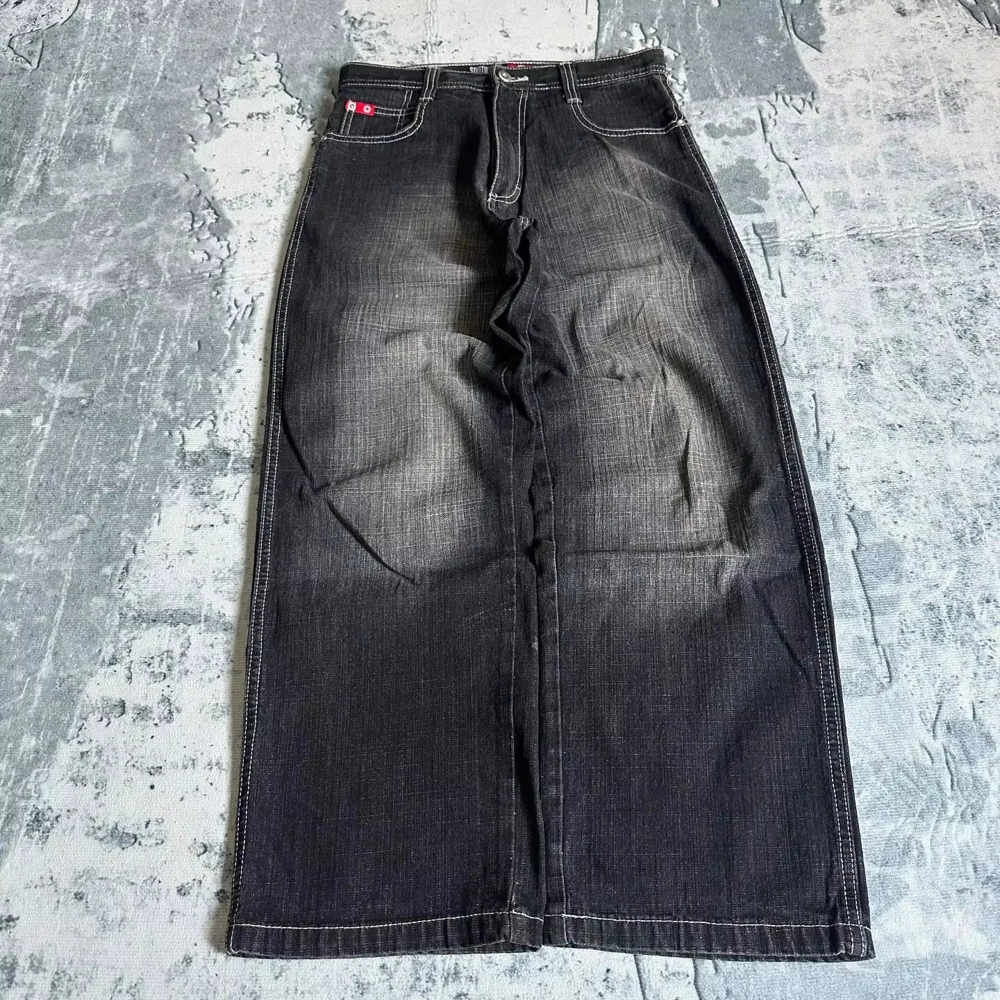 American Fashion Hip Hop Joker Oversized Jeans Women Street Y2K New Clearance Spot Hot Mopping Wide-leg Pants Unisex Loose Jeans