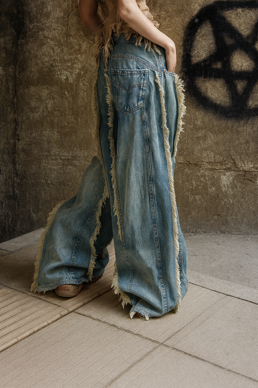 Aurests Women’s Vintage Wide Leg Jeans – High Waist Baggy Y2K Streetwear Denim Pants