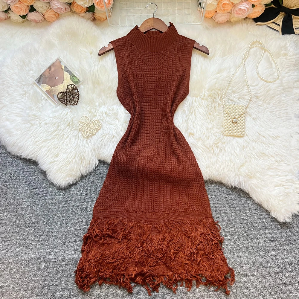 YuooMuoo Women Dress 2025 New Summer Fashion Sexy Openwork Stitching Sleeveless Bodycon Party Dress Korean Lady Beach Vestidos