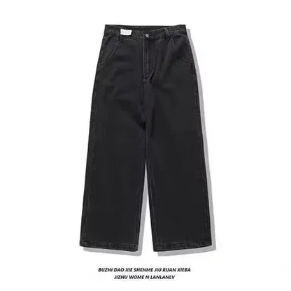 90s Skeleton Handprint Wide Leg Jeans High Street Niche Design Dark Tone Flared Hem Long Pants Streetwear Chic Drop Crotch