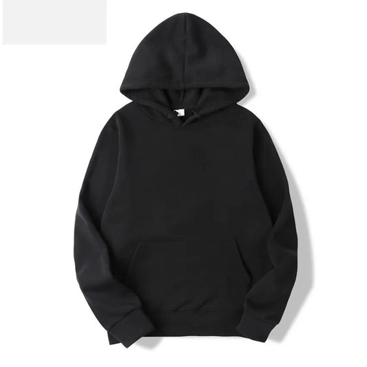 2025 unisex hooded sweatshirt men's solid color sweatshirt men's and women's long sleeved plug-in pocket pullover