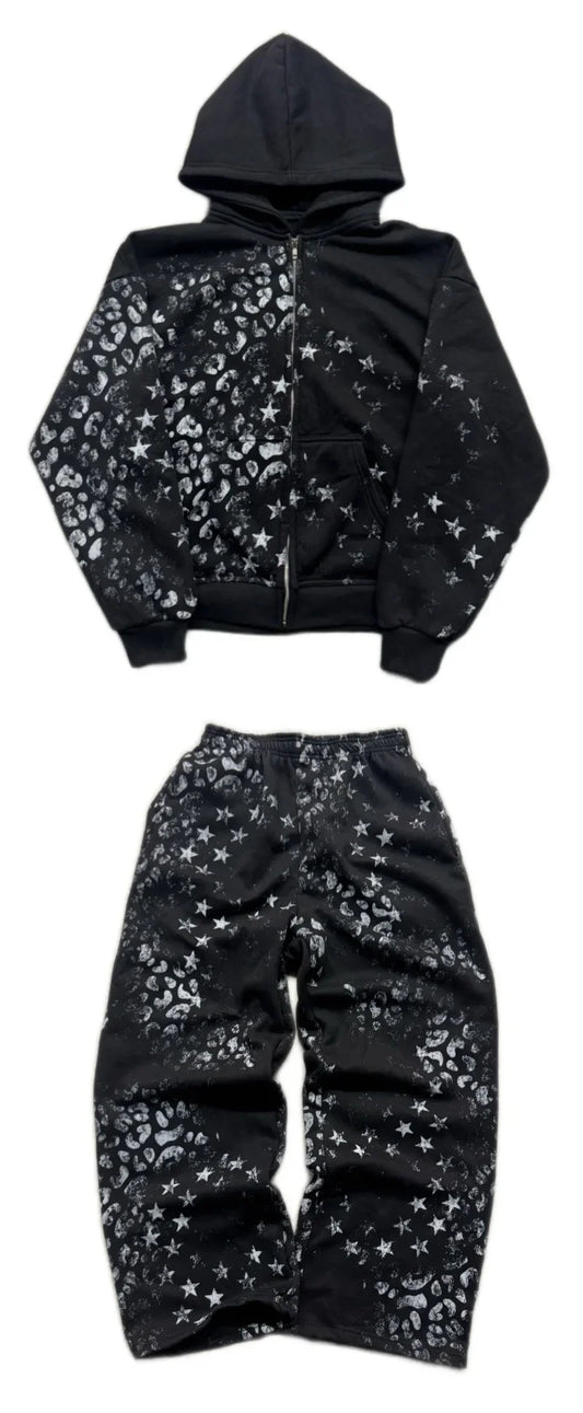 Y2K new fashion pattern printed women hoodie casual pants Harajuku hip-hop punk style men and women suit