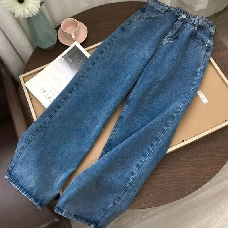 Y2K Retro Straight Leg Jeans Spring and Autumn Styles High Street Wide Leg Pants Loose Casual Pants Unisex Versatile Pants