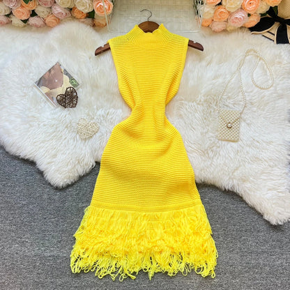 YuooMuoo Women Dress 2025 New Summer Fashion Sexy Openwork Stitching Sleeveless Bodycon Party Dress Korean Lady Beach Vestidos