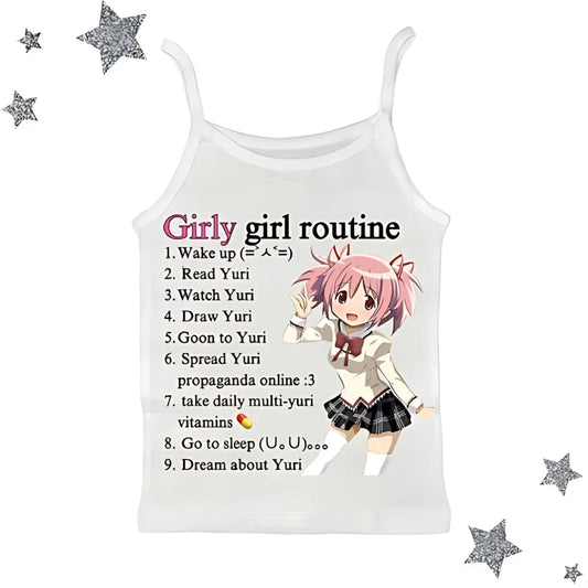 Y2k Tops Emo Crop Top Clothing Punk Anime Graphics Tanks & Camis Summer Grunge Vintage Gothic Clothes Women Corset Streetwear