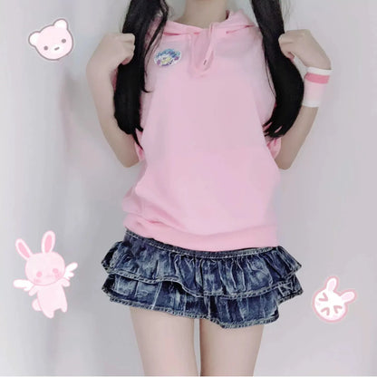 2025 New Women's Sexy Denim Skirt DS Bar DJ Nightclub Female Ruffles Super Short Mini Skirt Pleated Skirt