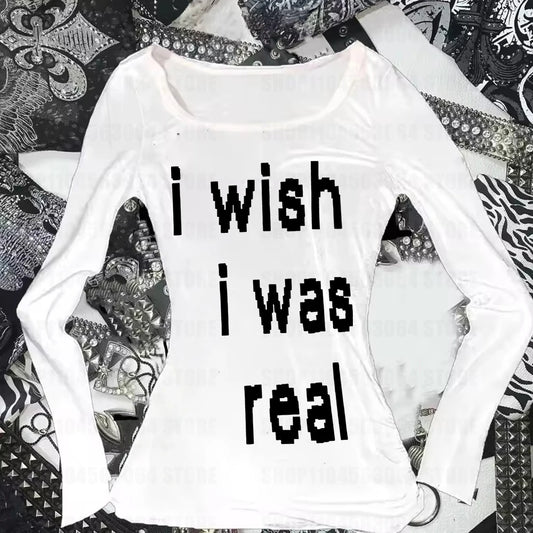 Y2K Summer Women‘s Clothing Female Daily Letter Printing Camisole Maiden High Street Long sleeves Fashion Simple Casual Singlet