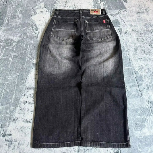 American Fashion Hip Hop Joker Oversized Jeans Women Street Y2K New Clearance Spot Hot Mopping Wide-leg Pants Unisex Loose Jeans