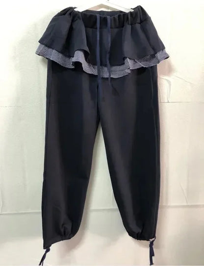 2025 New Bottoms Women Fashion Japanese Sweatpants Pantalon Streetwear Joggers Femme Patchwork Plaid Casual Straight Y2k Pants
